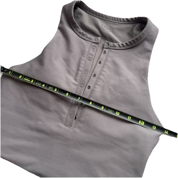 Abercrombie & Fitch YPB SculptLuxe Henley Tank Top Taupe Gray Sand Small Minimal - Picture 5 of 6